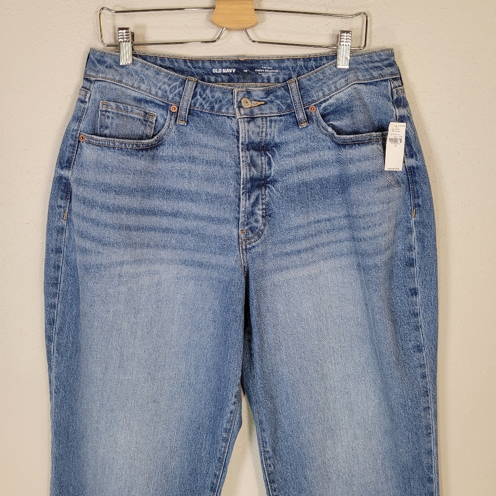 OLD NAVY High Rise Button Fly Curvy OG Loose Jeans Size 14 - Picture 2 of 11